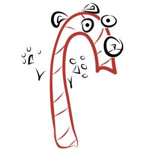 Candycanes pandaing to zealbots and xylaphones.